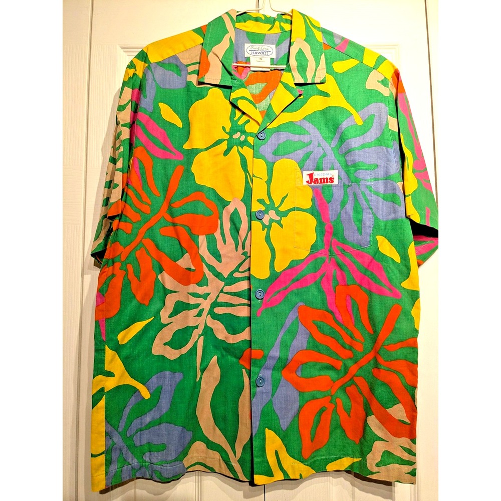 Vtg. Original Jams‎ World Surf Line Hawaii Shirt Mens S Multicolor Hawaiian 80s